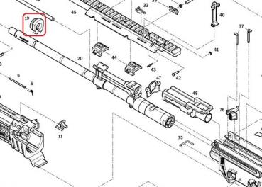 019 - SLEEVE, TEFLON - FOREGRIP STABILIZER - FRONT